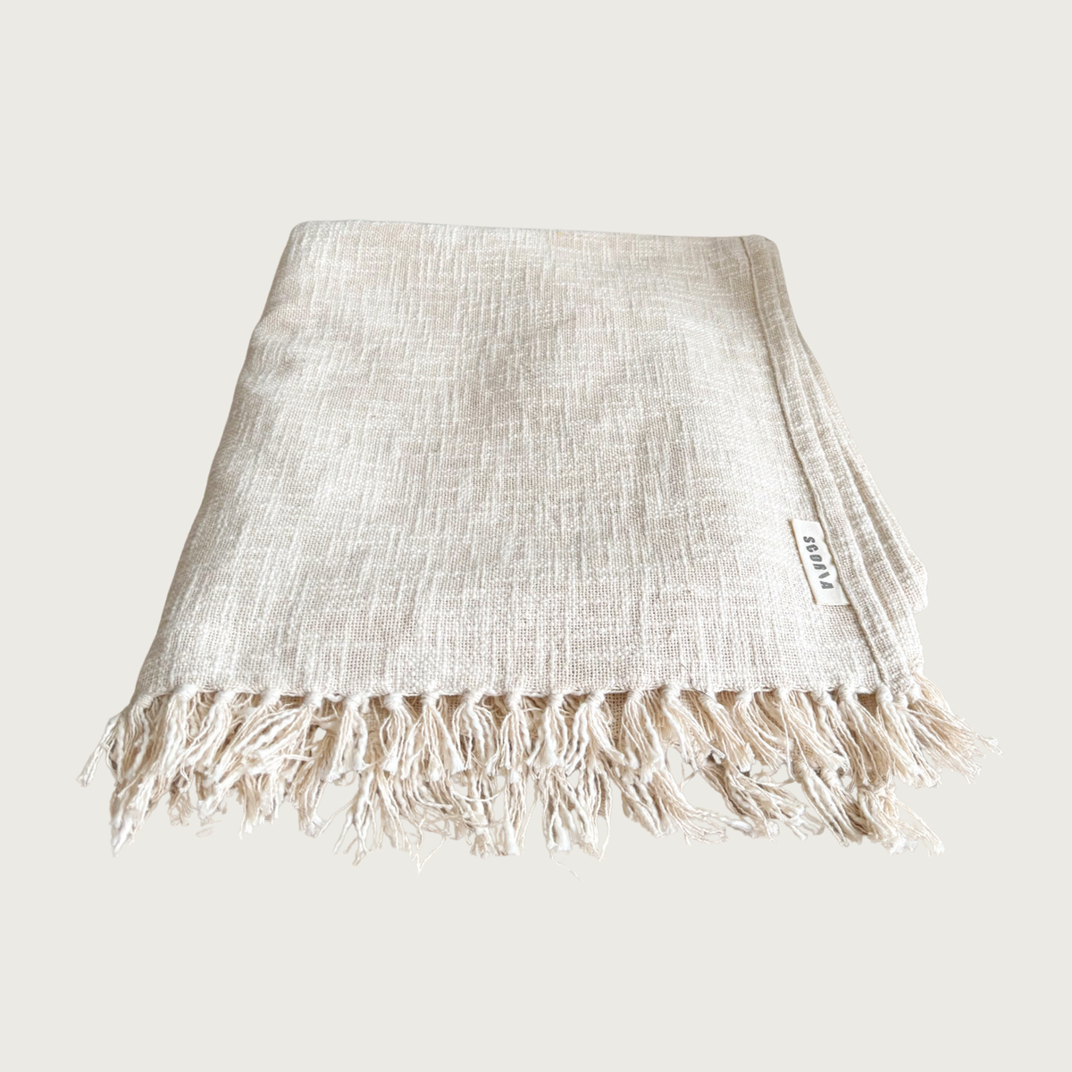 Lightweight Cotton Yoga Blanket with Fringe | GOTS Certified Organic | Eco-Friendly