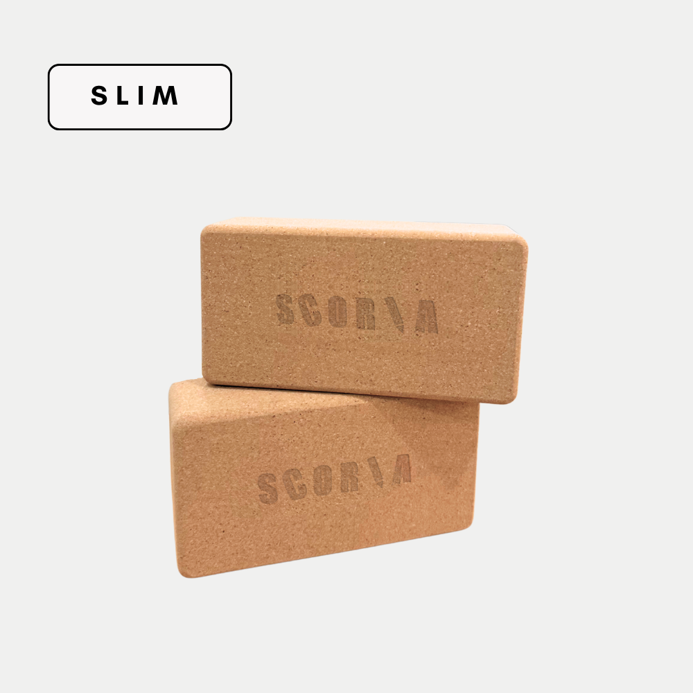 PAIR OF SLIM CORK YOGA BLOCKS | 3x4.5x8.5"