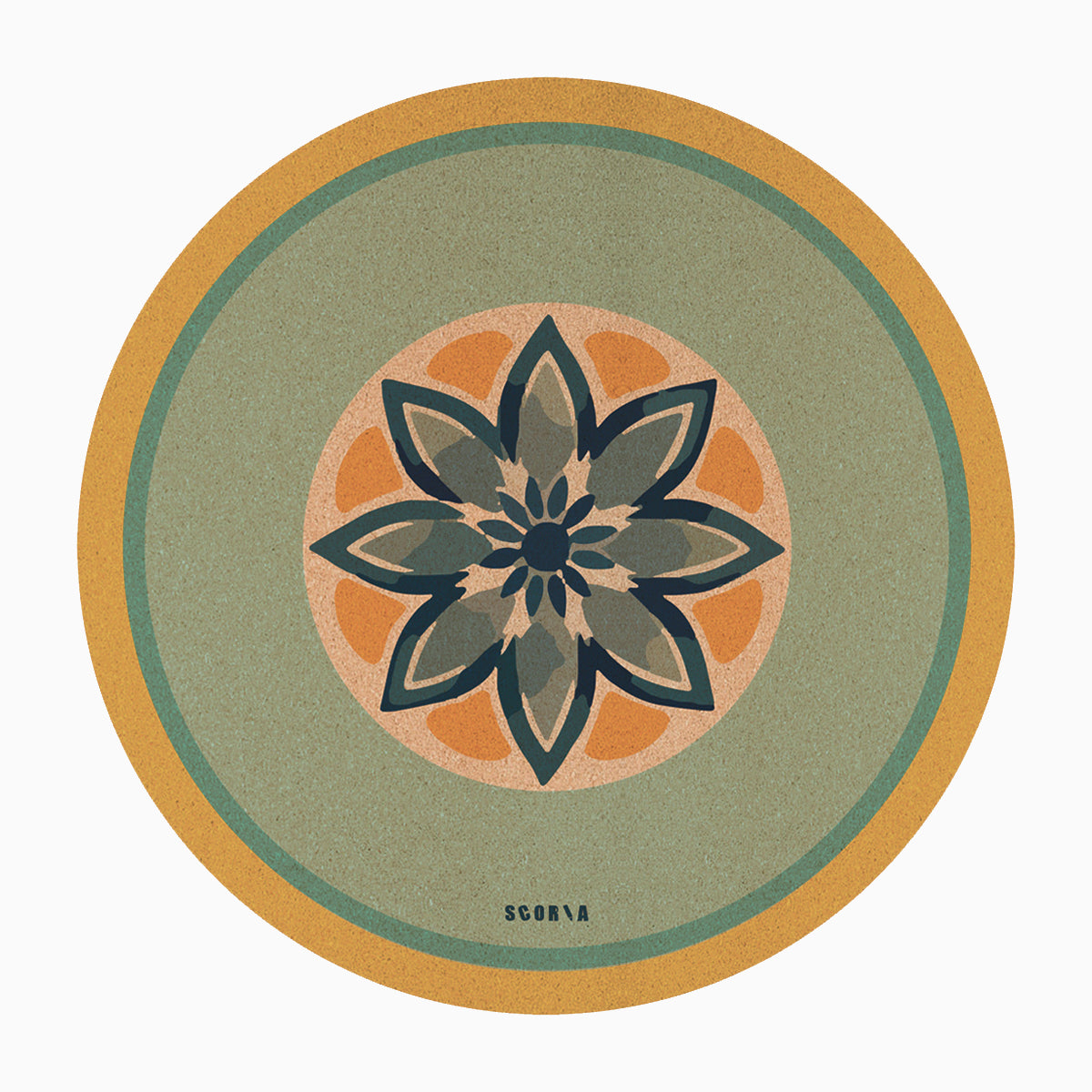 Scoria's Blue Petals Round Yoga Mat | Multi-use | 53