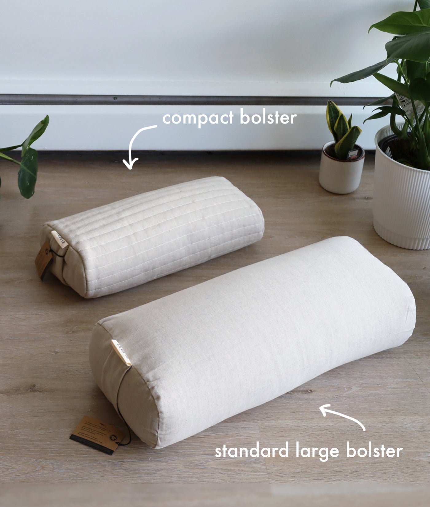 Small Compact Rectangular Yoga Bolster | Natural & Organic | Raw Linen