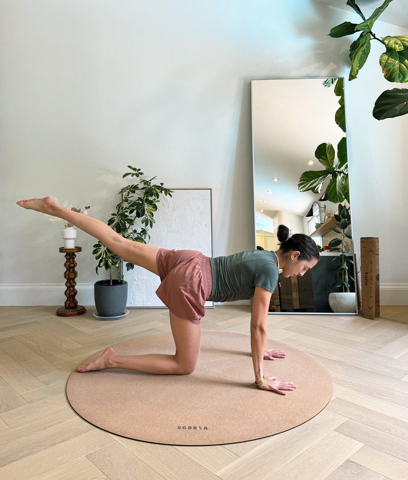 Essential Round Cork Yoga Mat | Multi-use | 53" dia