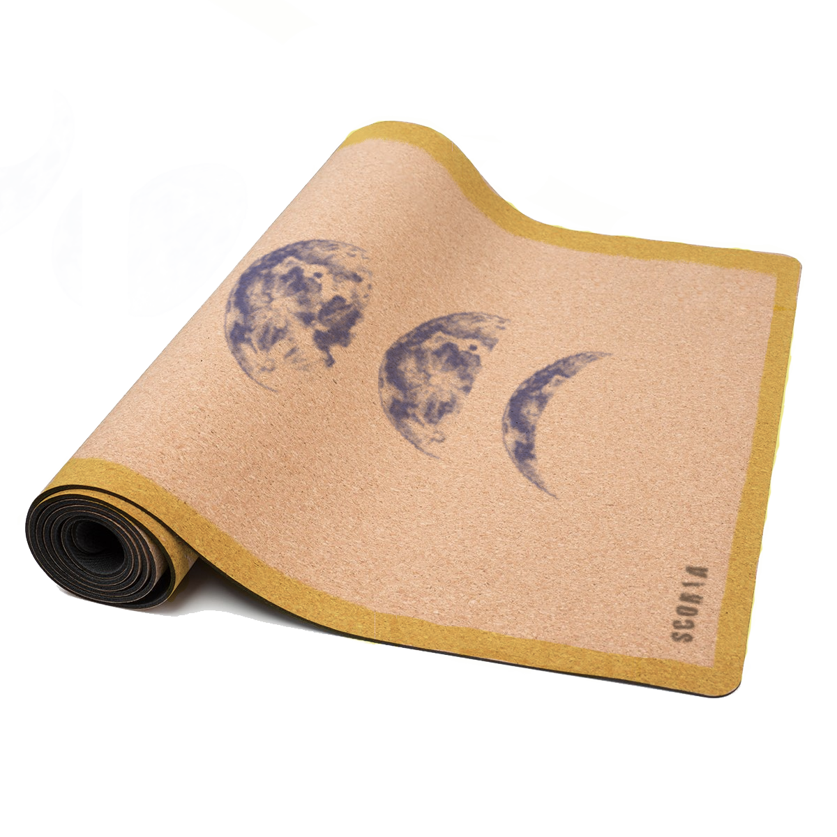 X-Tall Moon Phases Cork Yoga Mat | 6'7 long | 4.5MM
