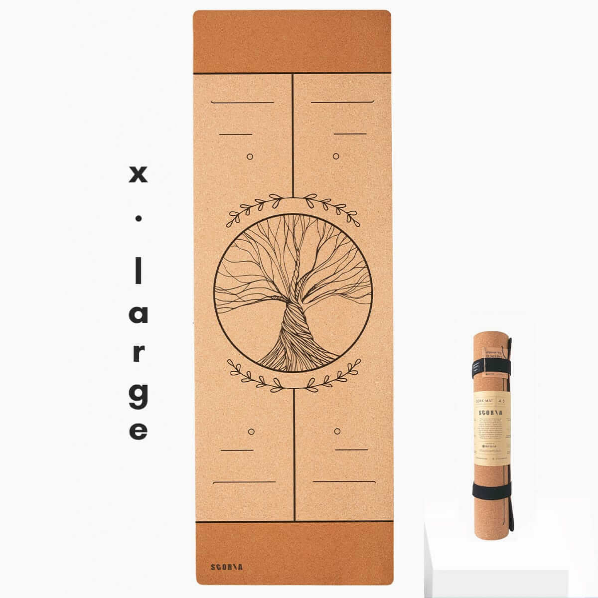 X-Large Tree of Life Cork Yoga Mat | 6MM