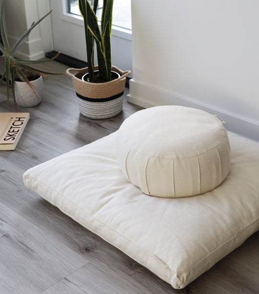 Zabuton Natural Organic Meditation Mat Sandy White Scoria