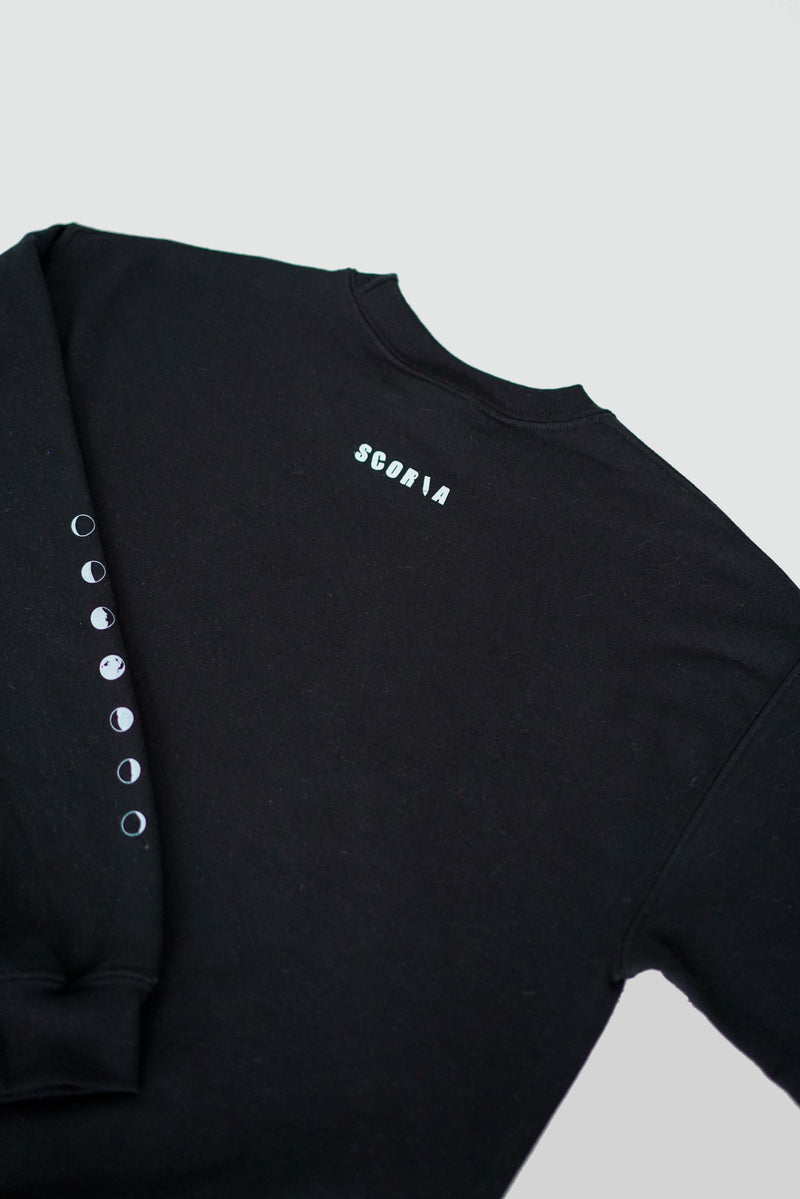 Moon Phases Black Sweatshirt - Scoria