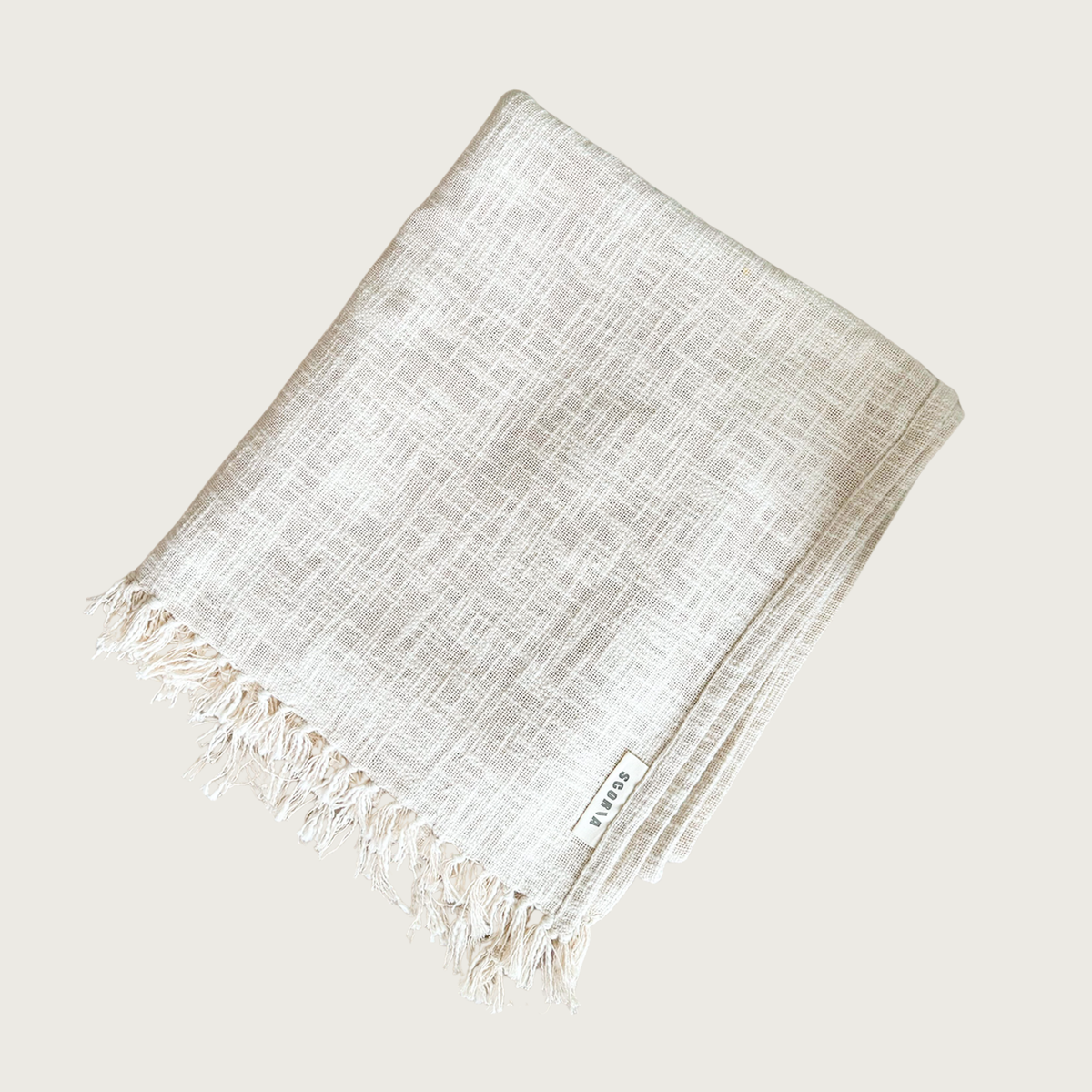 Lightweight Cotton Yoga Blanket with Fringe | GOTS Certified Organic | Eco-Friendly