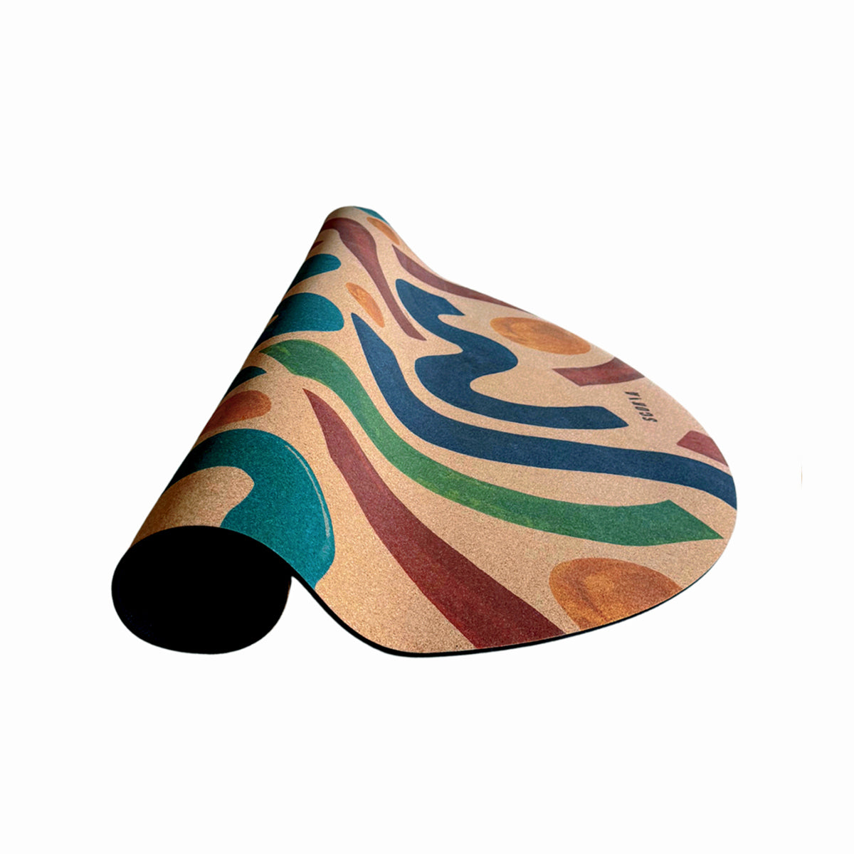 Color Strokes Round Cork Yoga Mat or Baby Mat | Play & Stretch | Multi-use | 47" dia