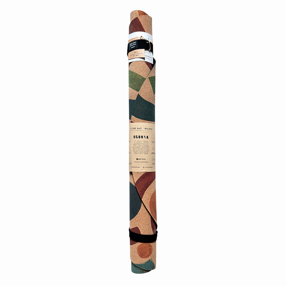 Color Strokes Round Cork Yoga Mat or Baby Mat | Play & Stretch | Multi-use | 47" dia