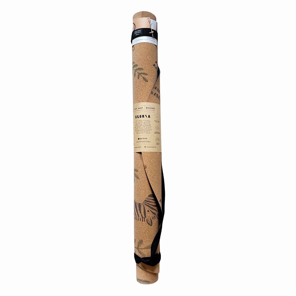 Jungle Adventure Round Baby Mat - Cork Yoga Mat | Play & Stretch | 47" dia
