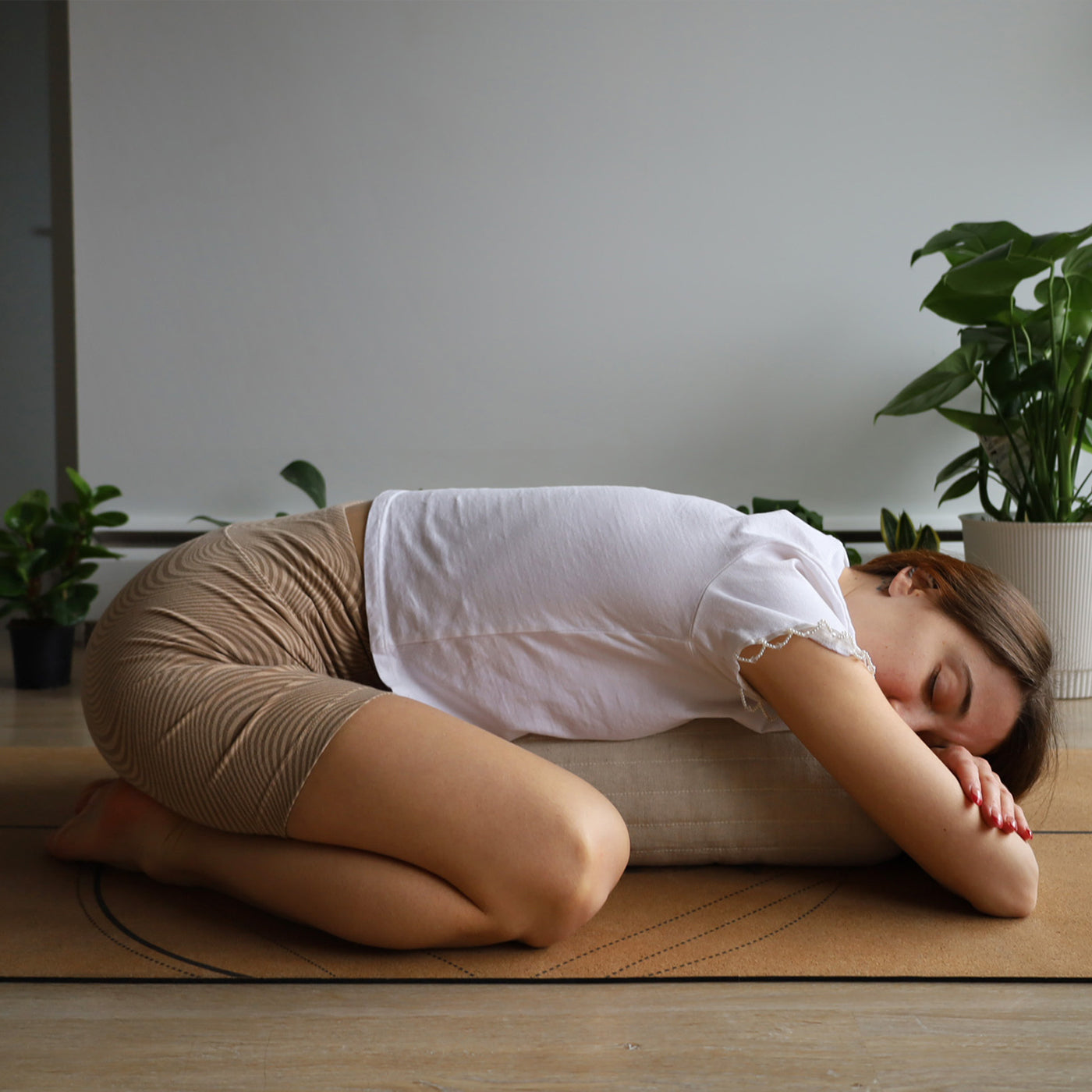 Small Compact Rectangular Yoga Bolster | Natural & Organic | Raw Linen