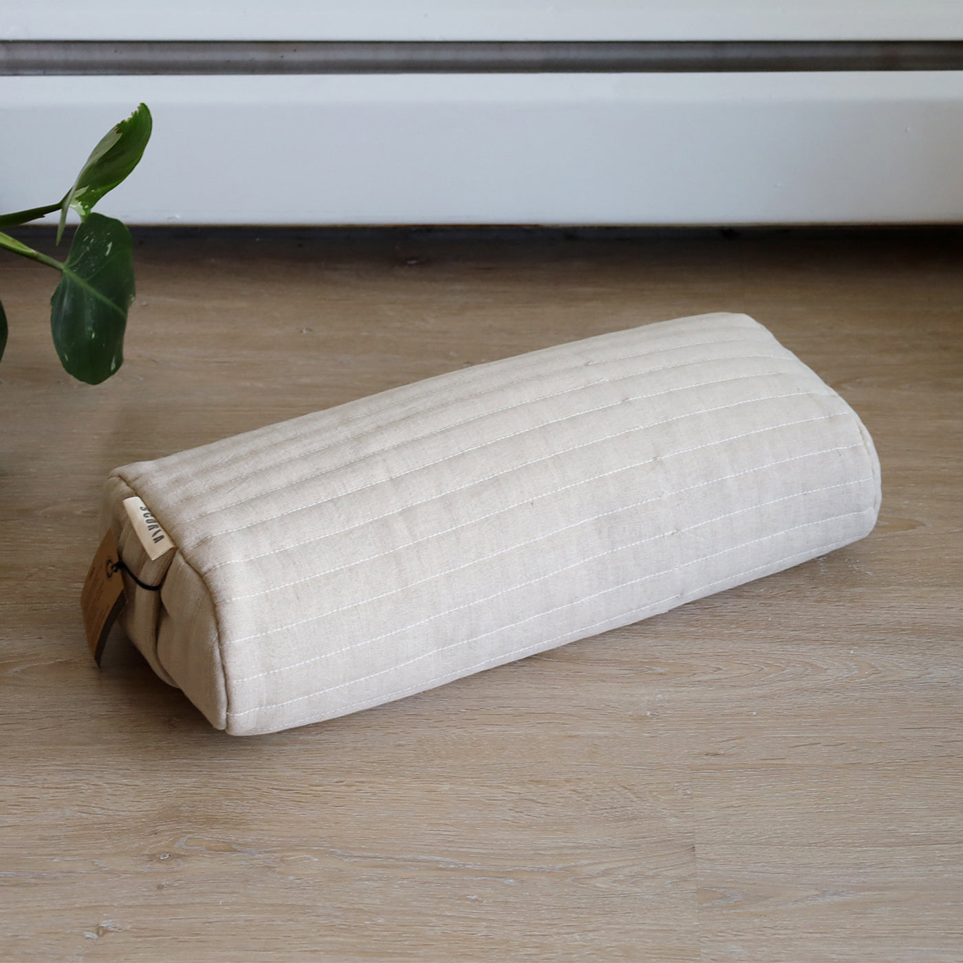 Small Compact Rectangular Yoga Bolster | Natural & Organic | Raw Linen