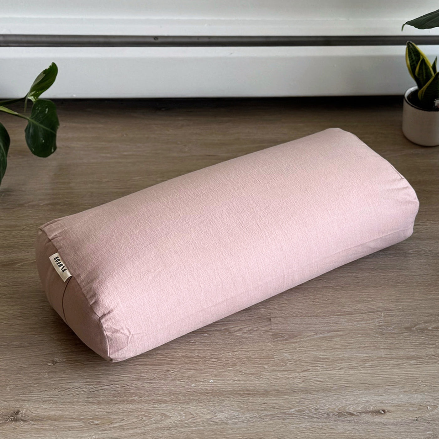 Rectangular Yoga Bolster | Natural & Organic | Soft Pink