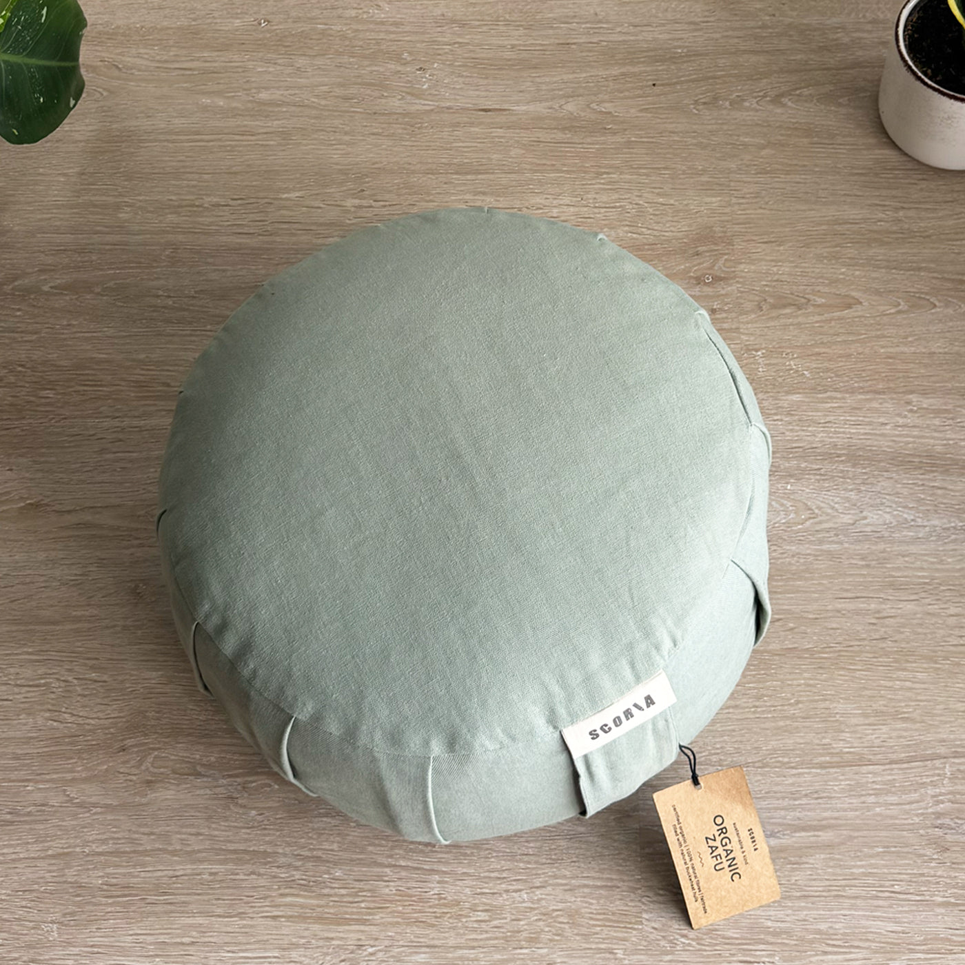 Zafu Natural Meditation Cushion | Sage Green