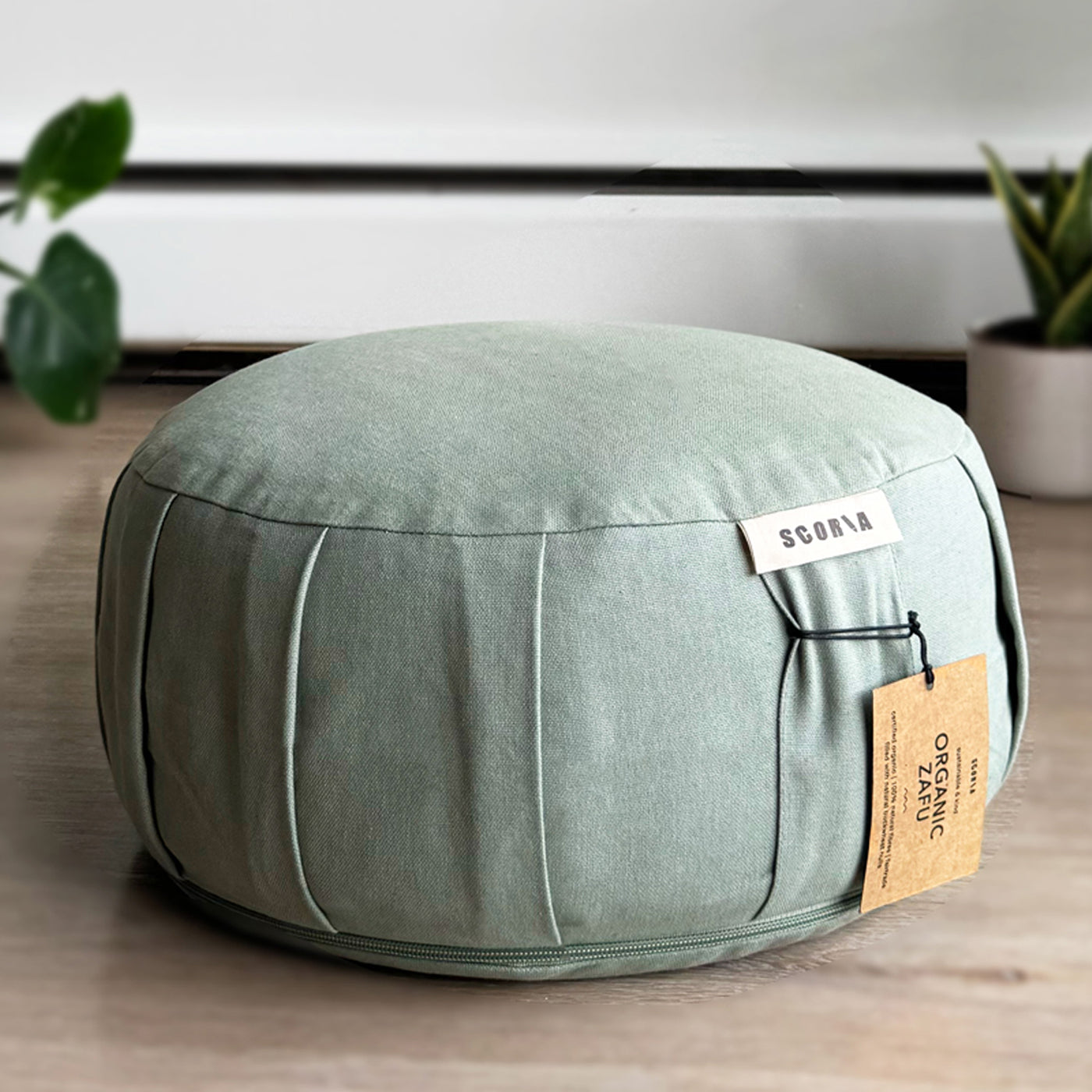Zafu Natural Meditation Cushion | Sage Green