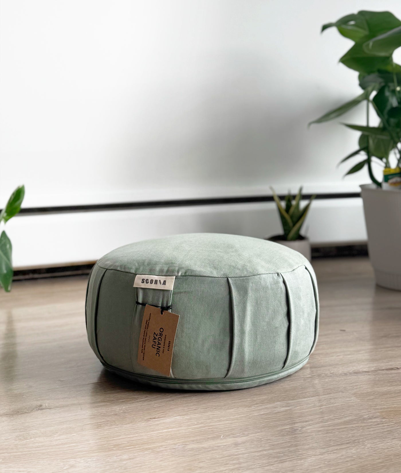 Zafu Natural Meditation Cushion | Sage Green