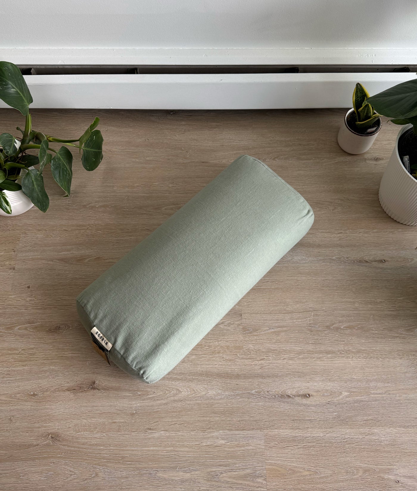 Rectangular Yoga Bolster | Natural & Organic | Sage Green