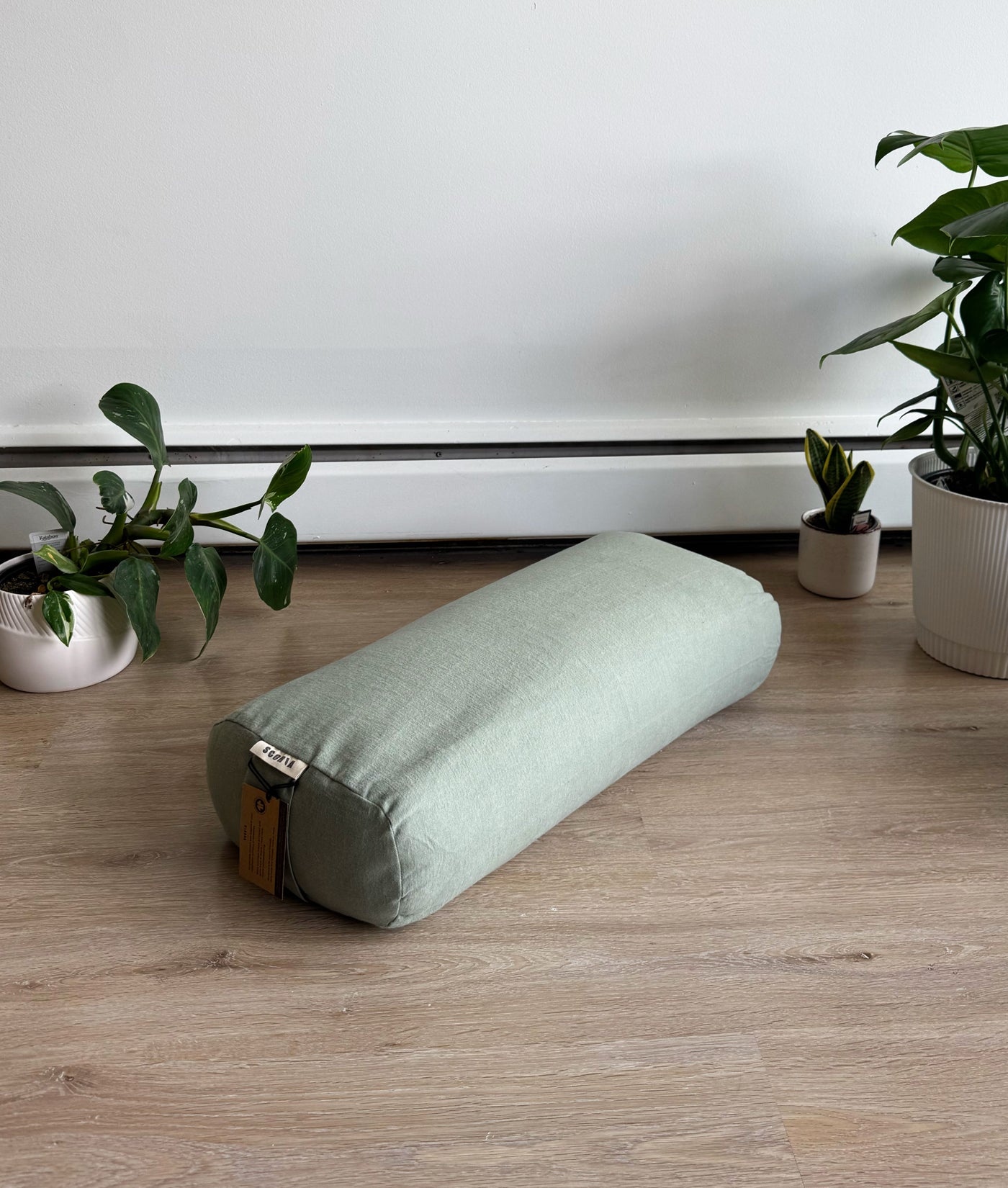 Rectangular Yoga Bolster | Natural & Organic | Sage Green