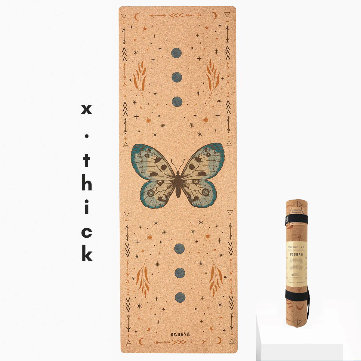 X-Thick Butterfly Cork Yoga Mat | 6MM