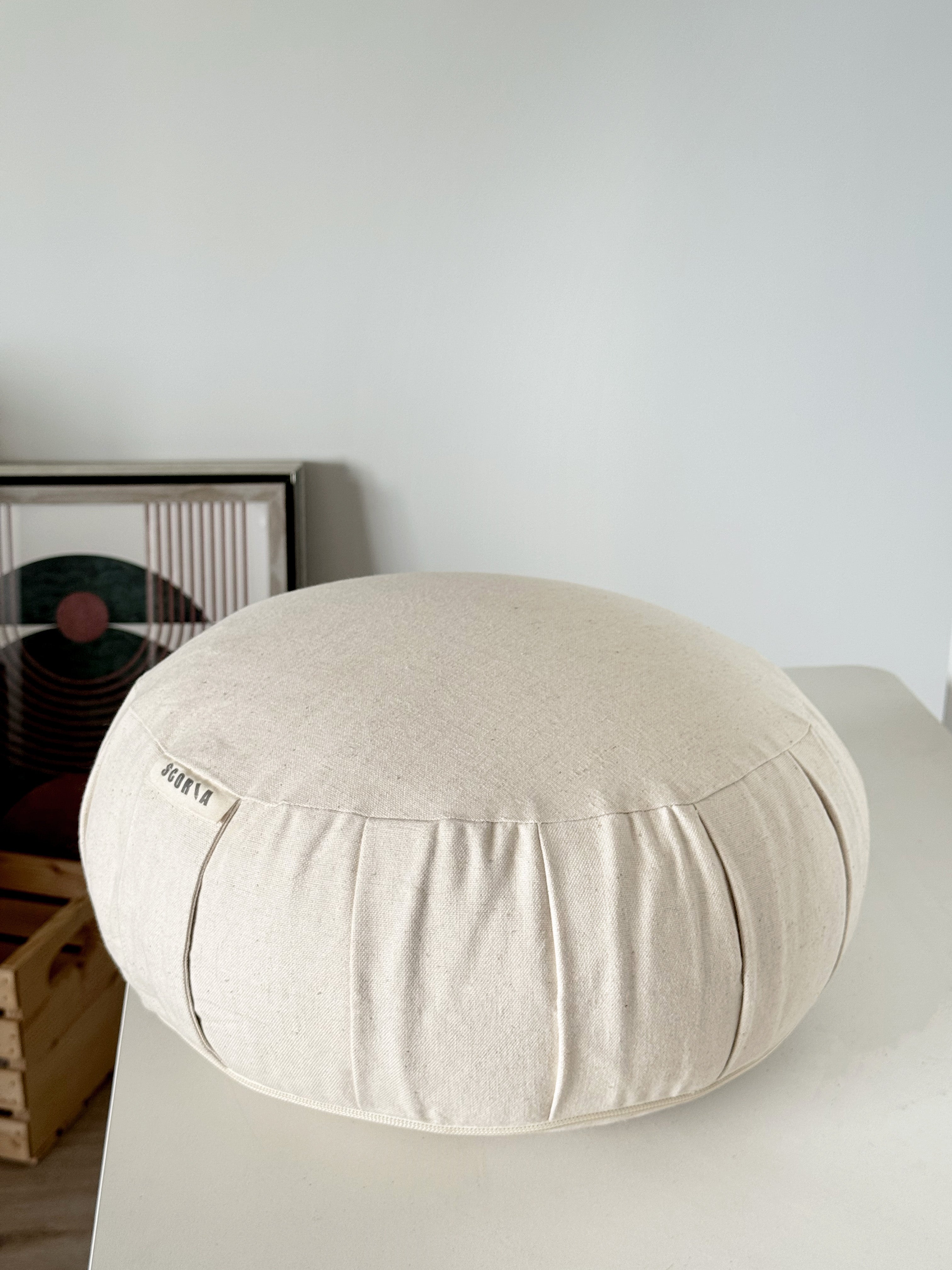 Zafu Natural Meditation Cushion | Ivory White