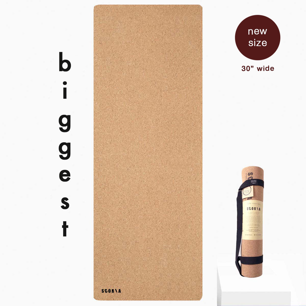 BIGGEST Essential Cork Yoga Mat | 6MM