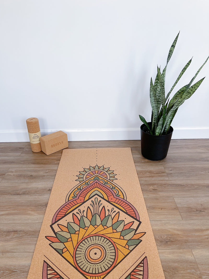 Mandala Cork Yoga Mat | 4.5MM | Collab Edition