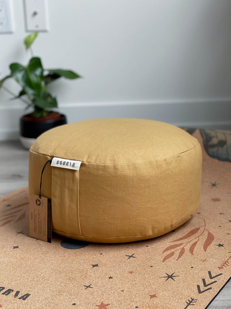 scoria's organic natural sustainable ethical environmental round meditation cushions