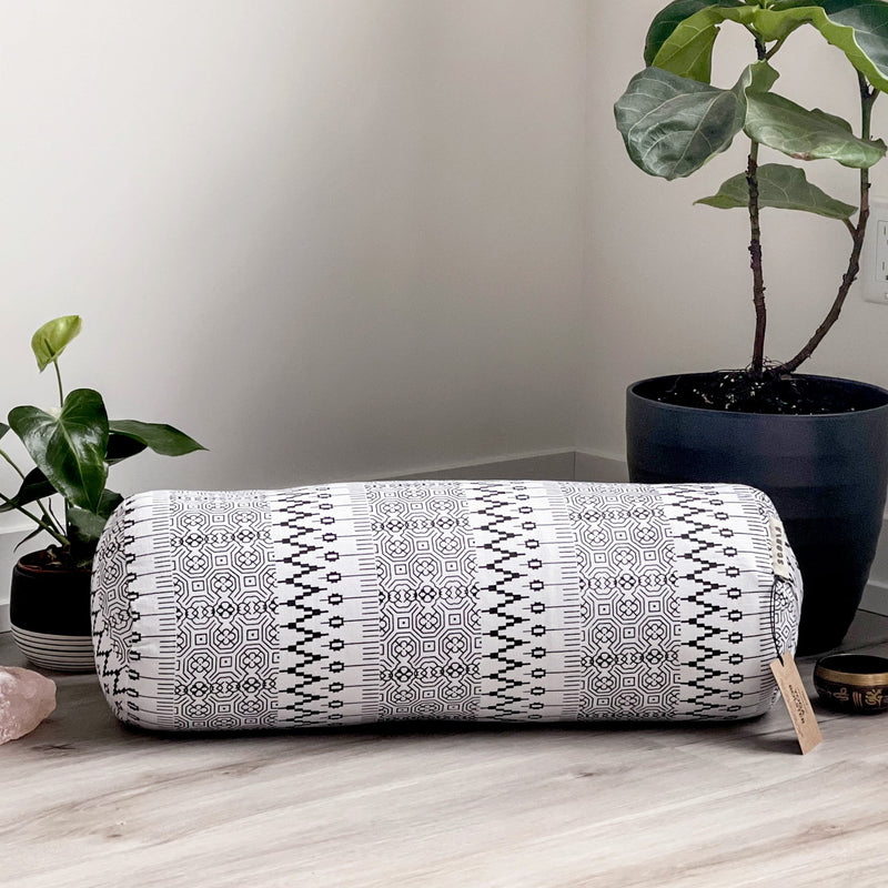 Natural & Organic Yoga Bolster | Black & White Print