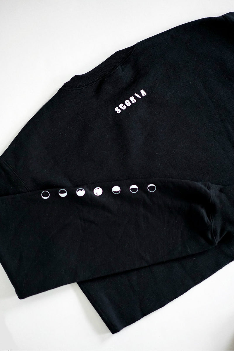 Moon Phases Black Sweatshirt - Scoria