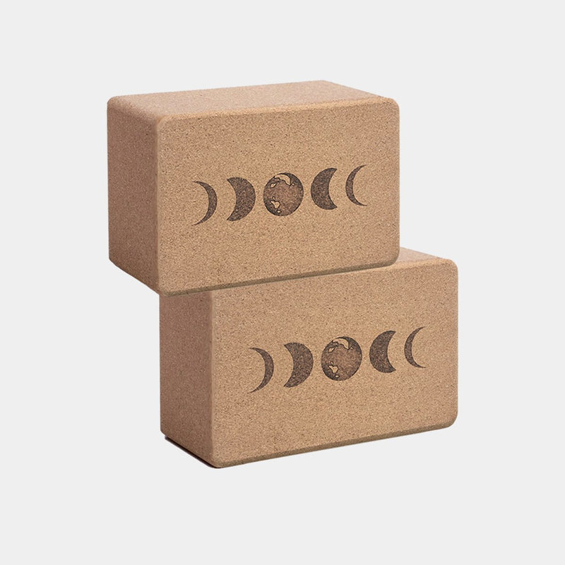 Moon Phases Yoga Pack: (Moon Cork Mat + 2 Blocks + Wheel)