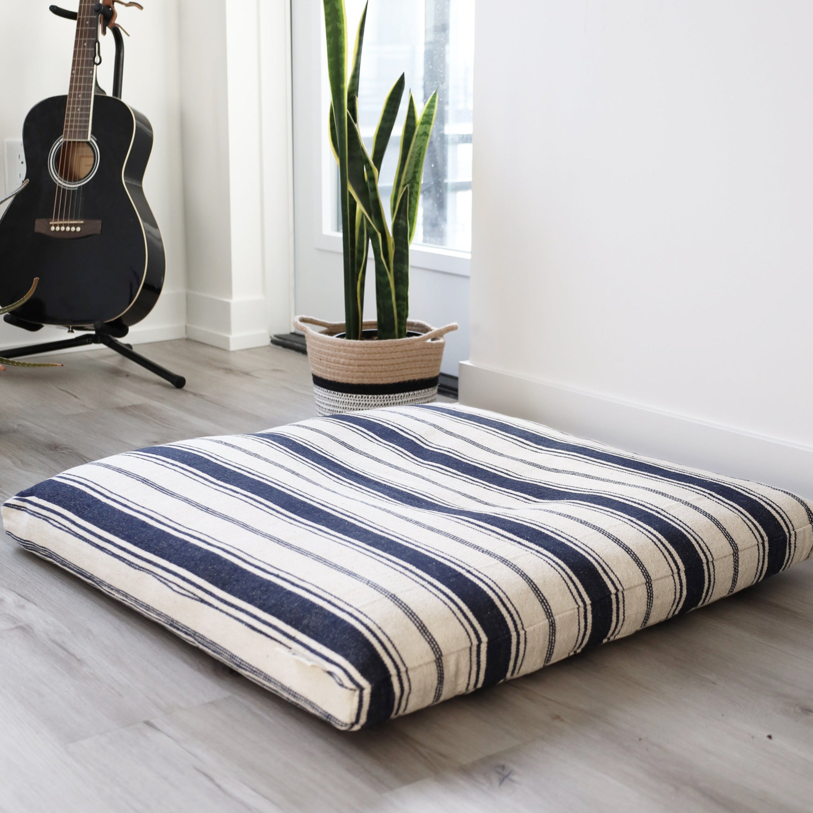 Zabuton Natural Organic Meditation Mat Striped Scoria World
