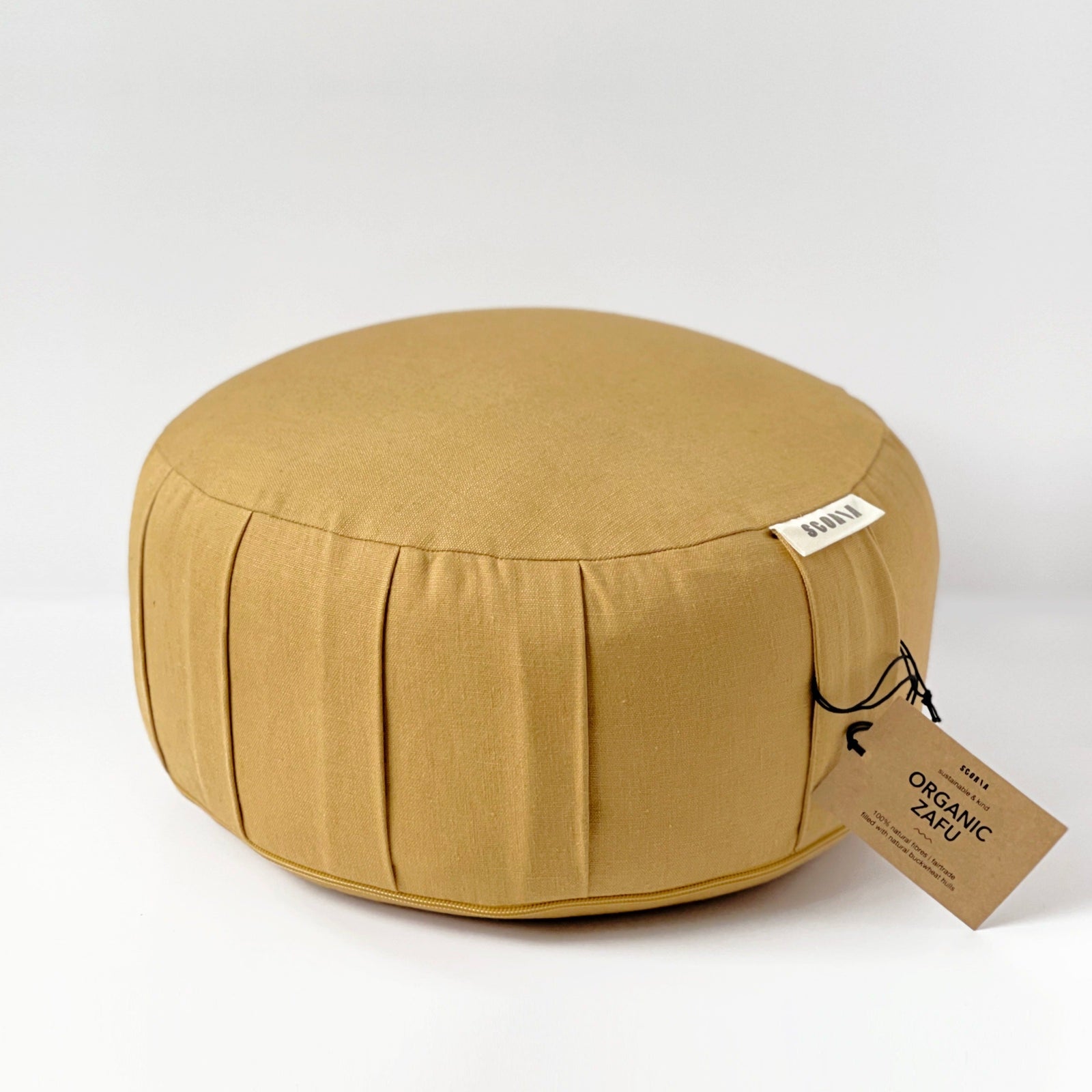 Zafu Natural Meditation Cushion Amber Gold Scoria World