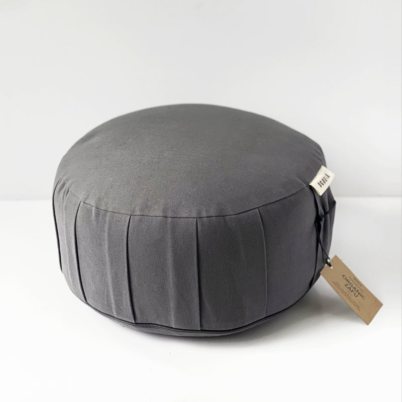 scoria's organic natural sustainable ethical environmental pleated zafu meditation cushions